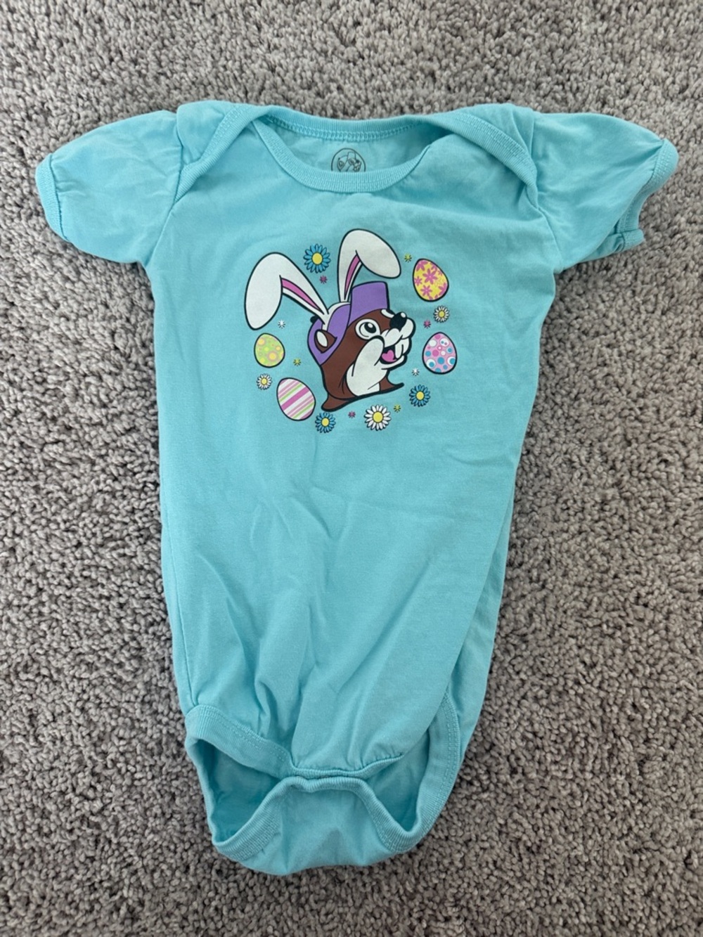 Turquoise Bunny Graphic Baby One-Piece Bodysuit